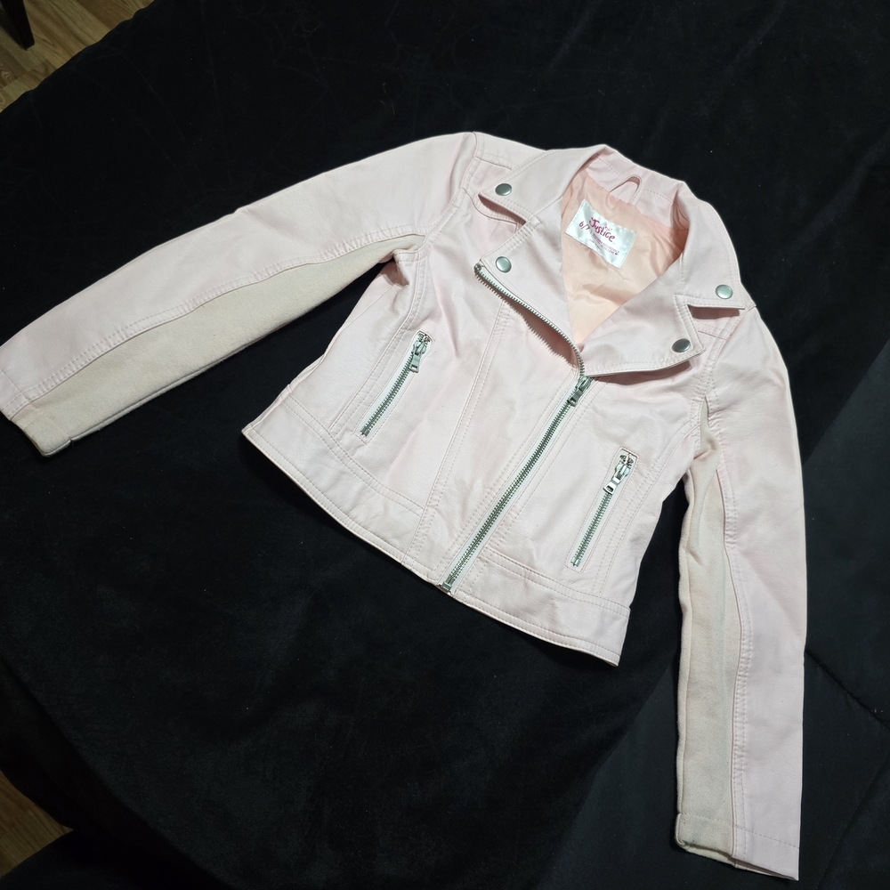 Justice Light Pink Biker Jacket for Kids